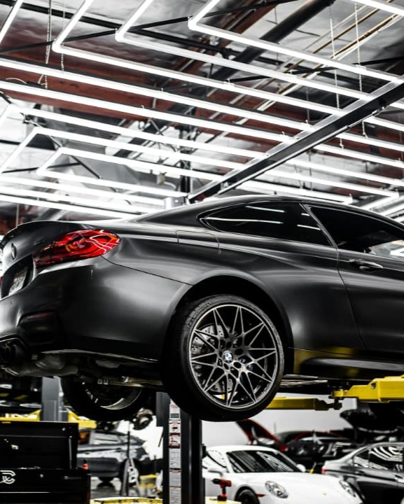 Cars in a garage