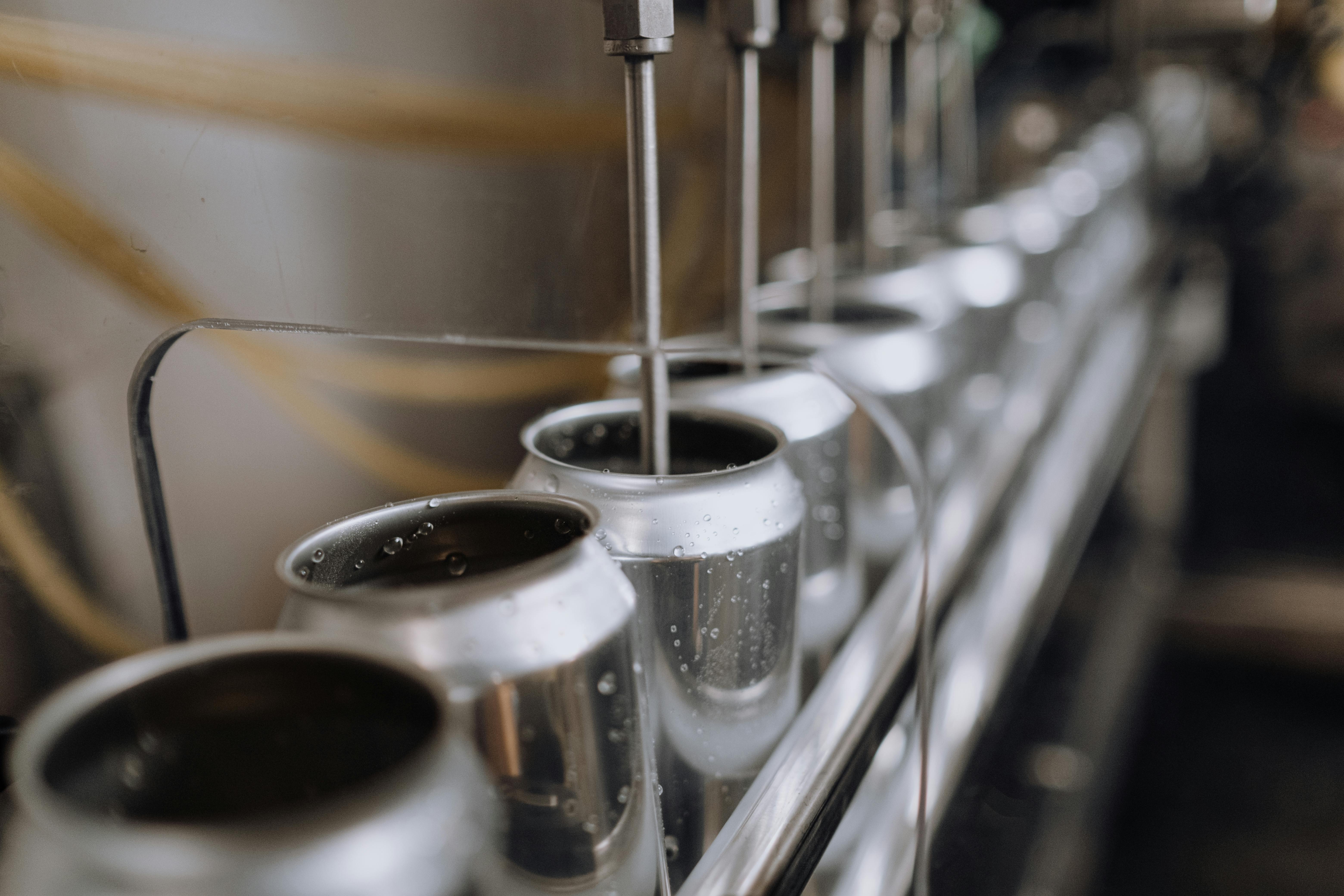 Canned goods on a conveyor belt